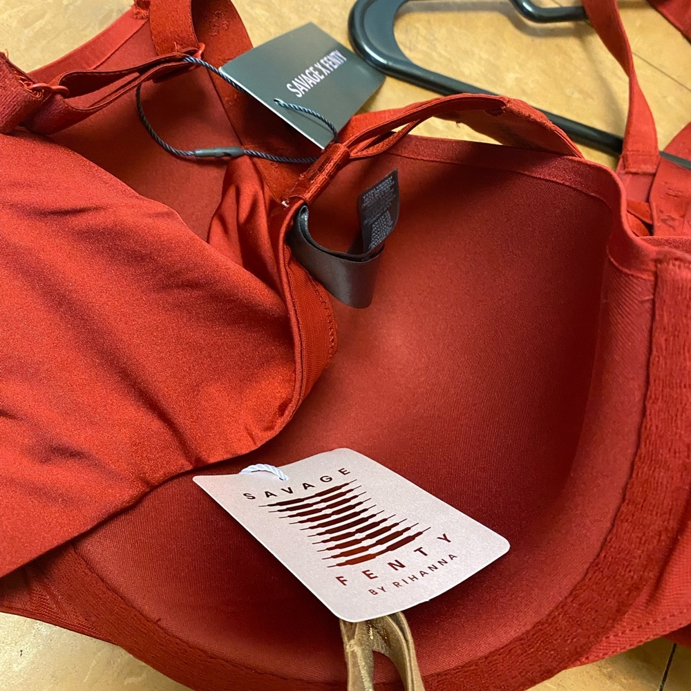 3 NWT Elegant Red and Gold Women's Bra Set Savage brand 42DDD - Picture 3 of 6